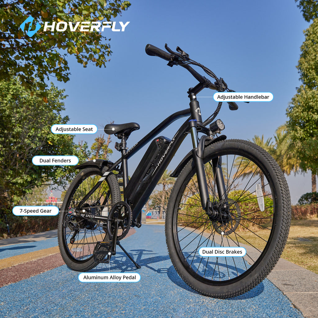 26" Electric Bike with Rechargeable Battery, Black W35959