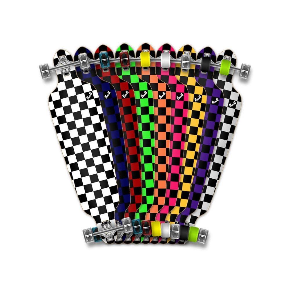 Checker Purple Drop Through Longboard Complete D359868