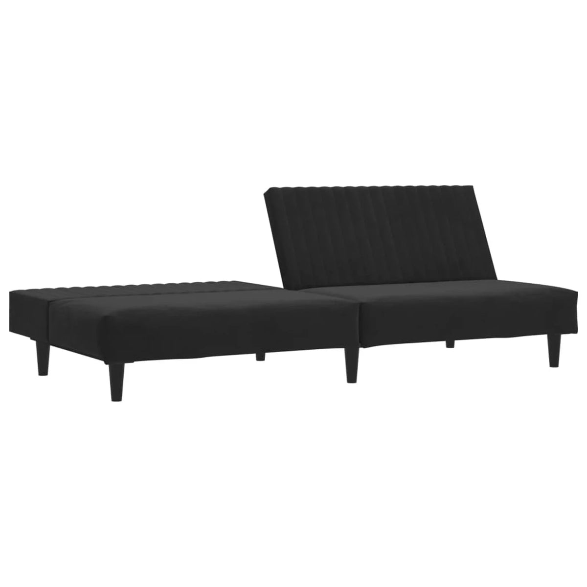 Black Velvet 2-Seater Sofa Bed V959