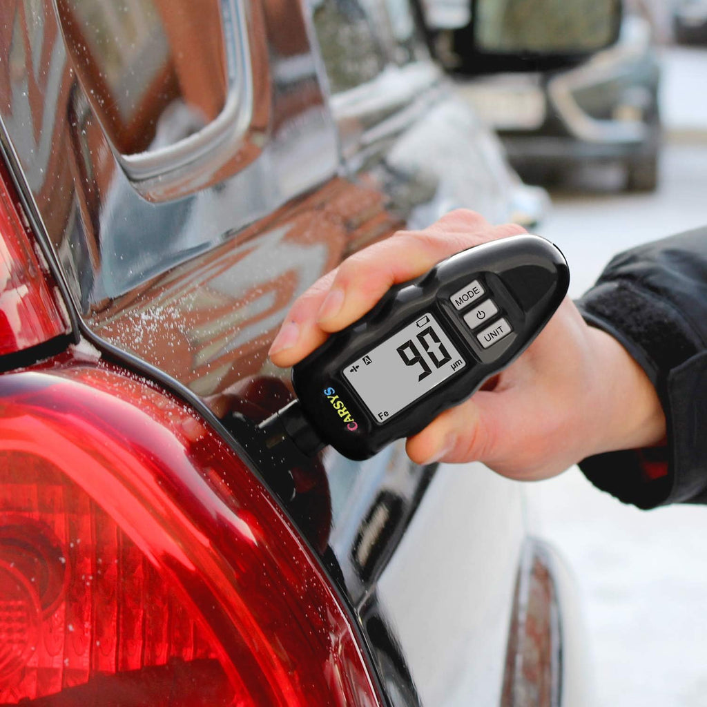 Coating Thickness Gauge Paint Meter, Range 0-137 mils, Ferrous, Non-Ferrous, LCD with Backlight, Precision Probe Y621934