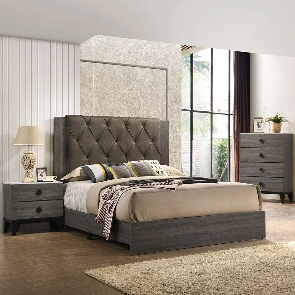 Queen Size Button Tufted Upholstered Bed G585063