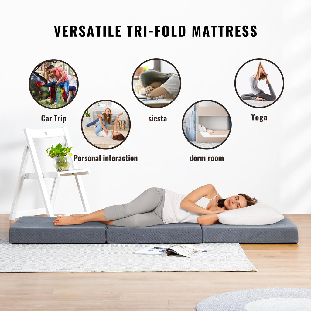 4'' Blue Narrow Twin Memory Foam Mattress H187