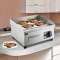 14" Electric Countertop Flat Top Griddle 1500W Non-Stick Stainless Steel S6387