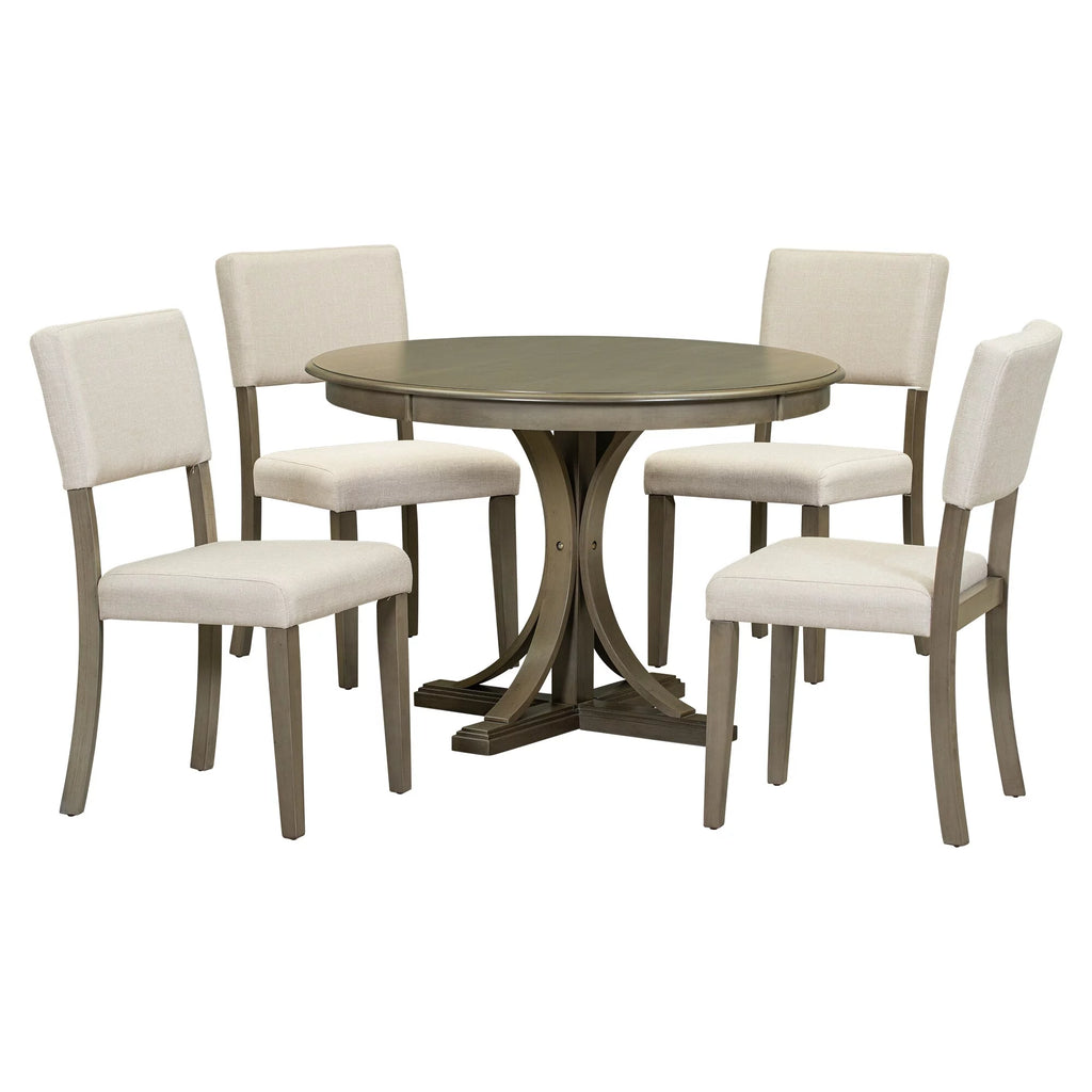 5-Piece Round Dining Table Set with Chairs N31275