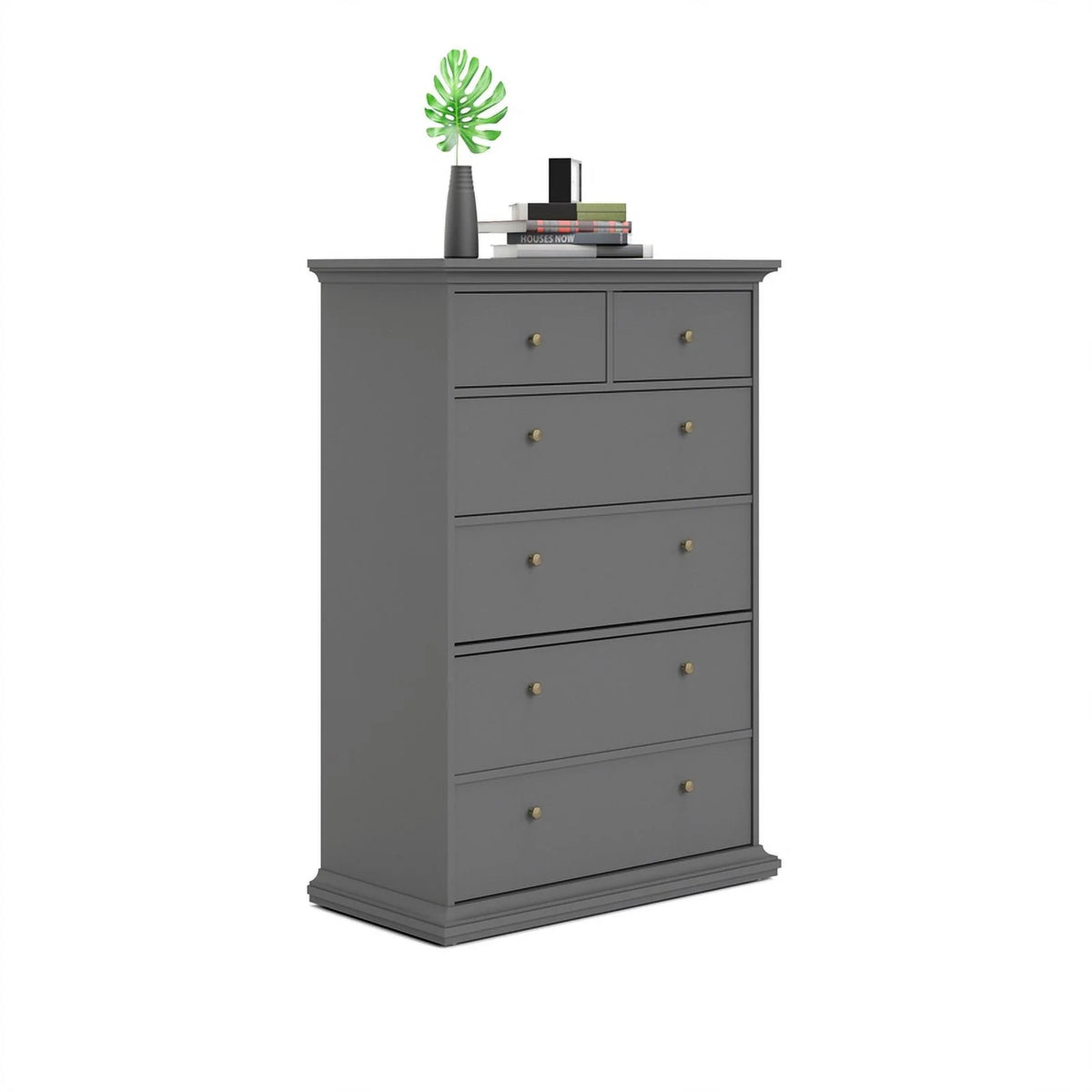 6 Drawer Engineered Wood Chest in Black S996344