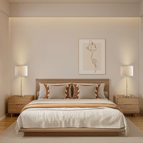Rattan Buffet Table Lamp Set of 2 Adjustable with USB Ports R535749