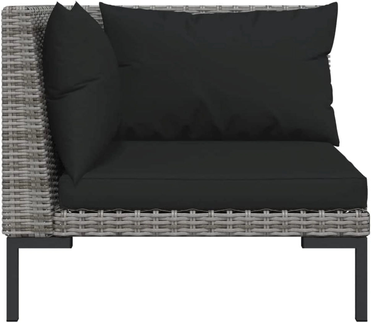14 Piece Patio Lounge Set with Cushions Poly Rattan Dark Gray P1562