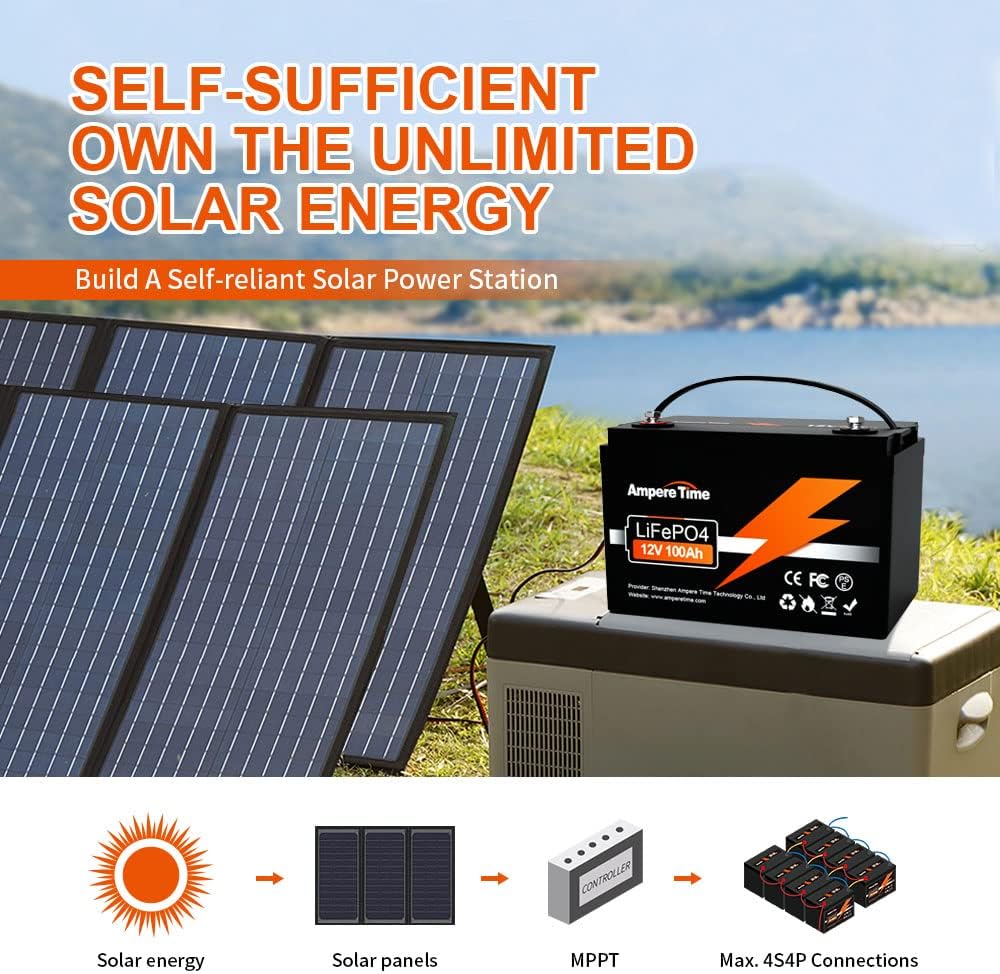 12V 100Ah LiFePO4 Battery with 14.6V 10A Charger, 100A BMS B24583
