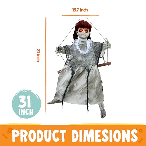 Hanging Halloween Decorations with Sound and Light Up Eyes A10048