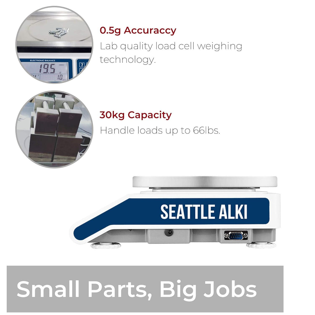 Industrial Counting Scale with 30kg Capacity and 0.5g Accuracy Z55494