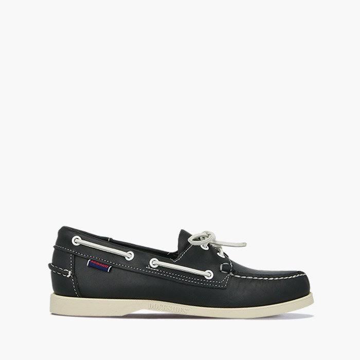 Blue Navy Leather Boat Shoes N41578