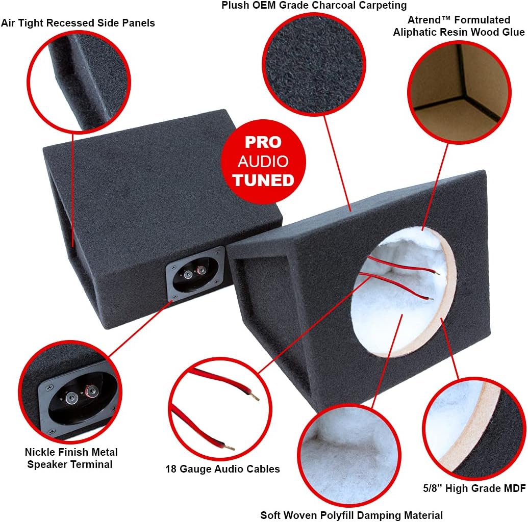 6.5" Speaker Enclosures, Set of 2 (Black) J578171
