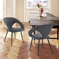 Gray/Black Metal Dining Chair Set of 2 L4344
