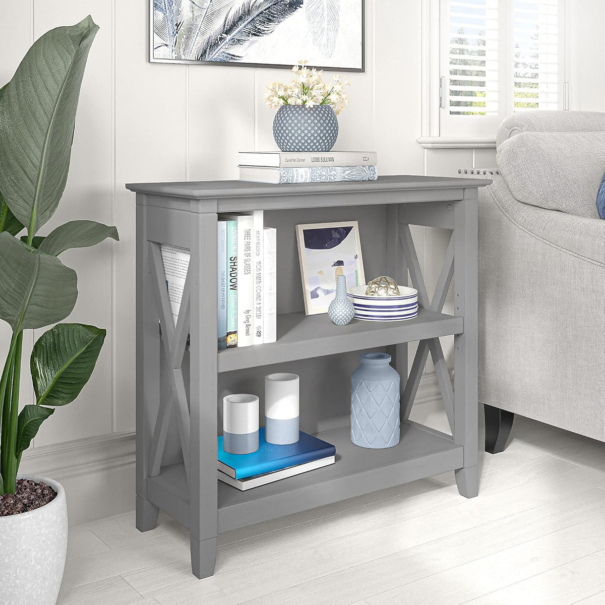 2 Shelf Bookcase, Cape Cod Gray N177206