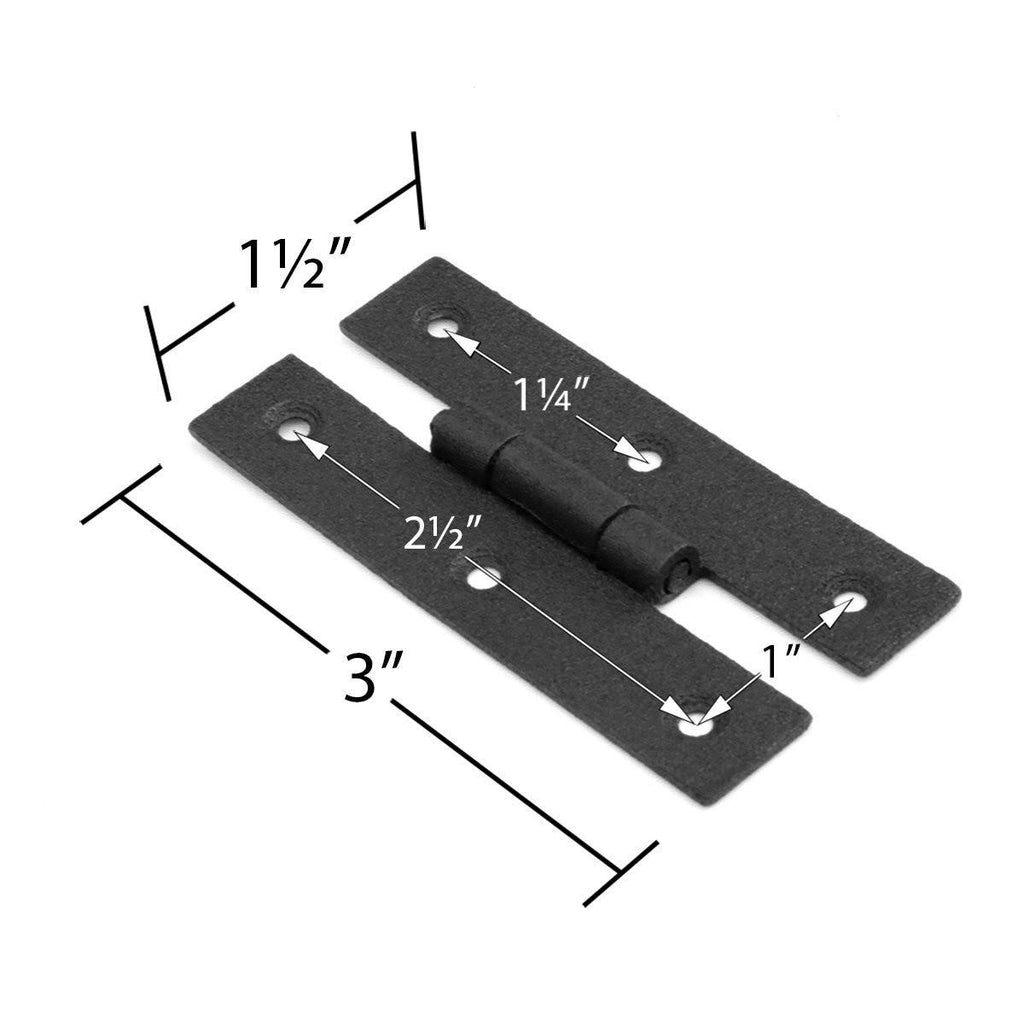 Black Wrought Iron Cabinet Door Hinge Pack of 25 H161