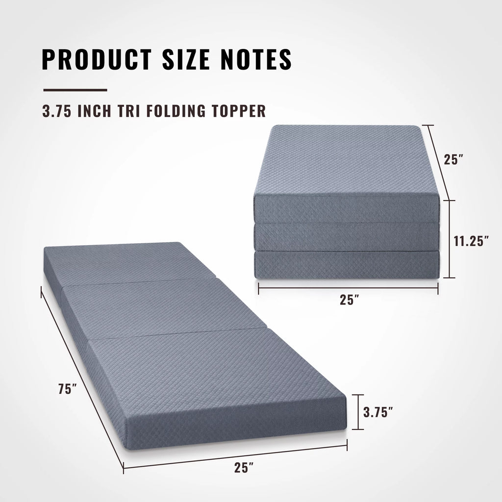 4'' Blue Narrow Twin Memory Foam Mattress H187