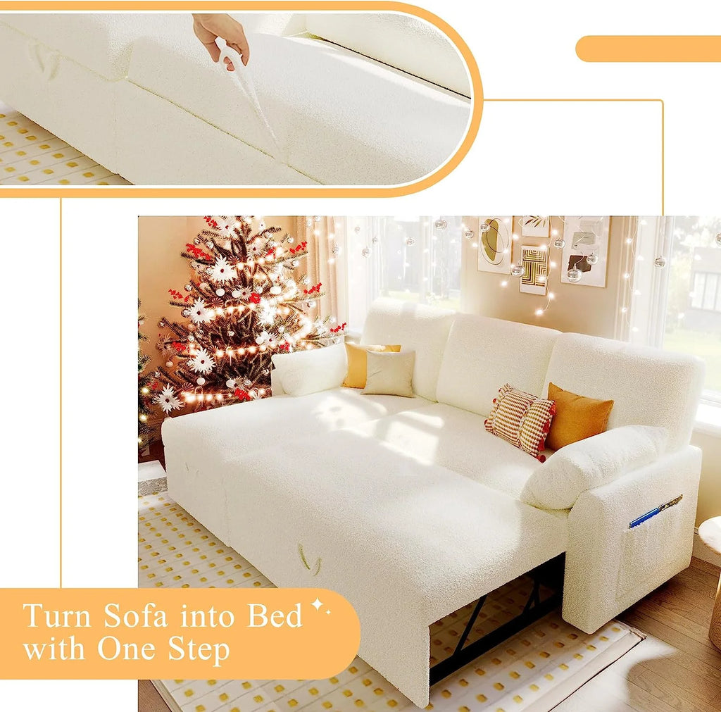 L Shaped Sleeper Sofa with Storage Chaise Q973