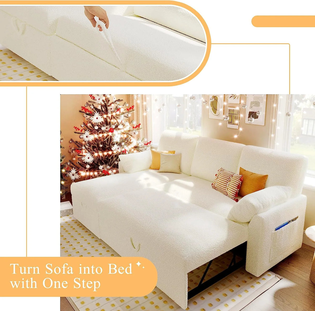 L Shaped Sleeper Sofa with Storage Chaise Q973