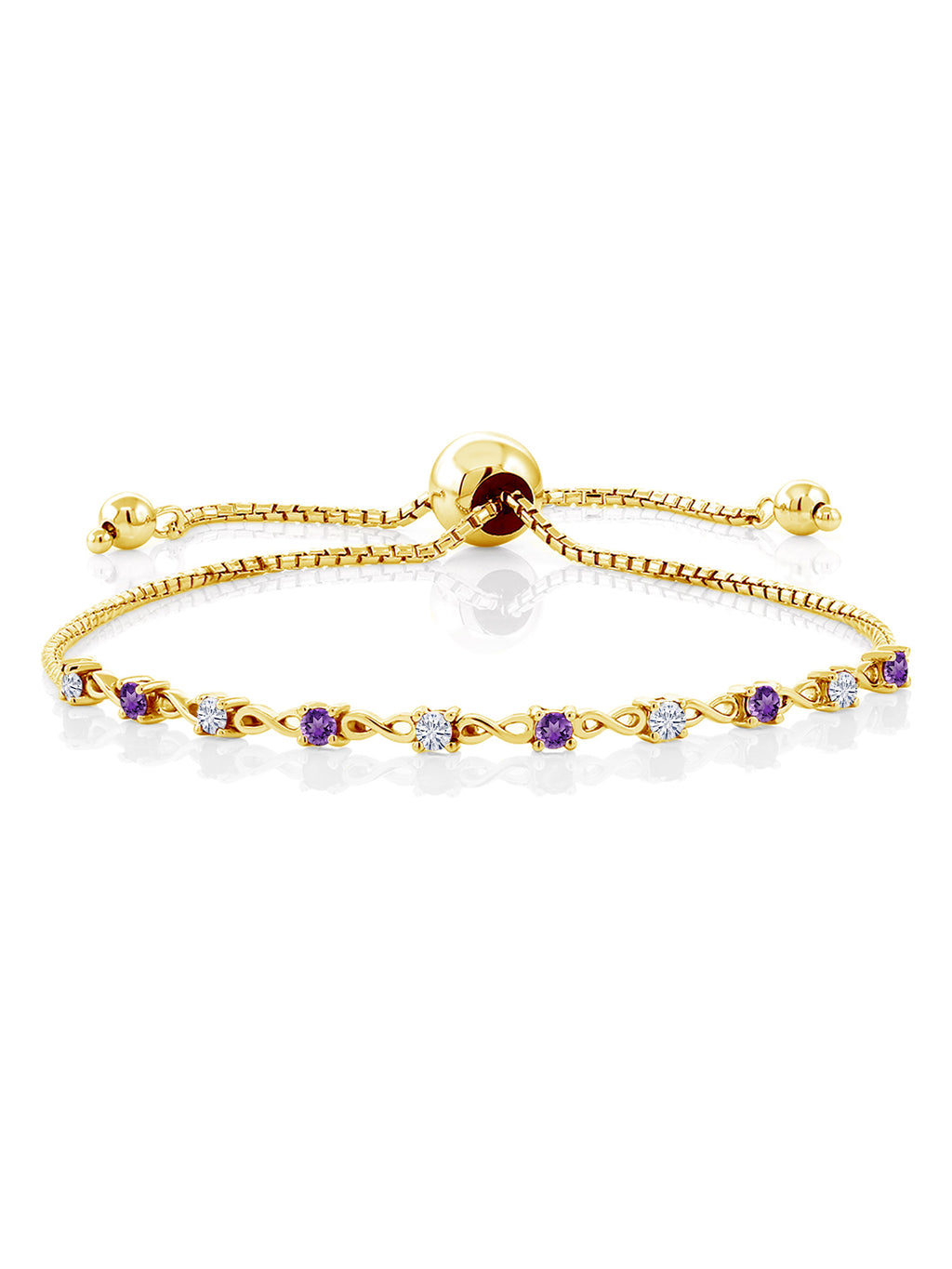 Purple Amethyst Bracelet with Moissanite (0.63 Cttw) X611
