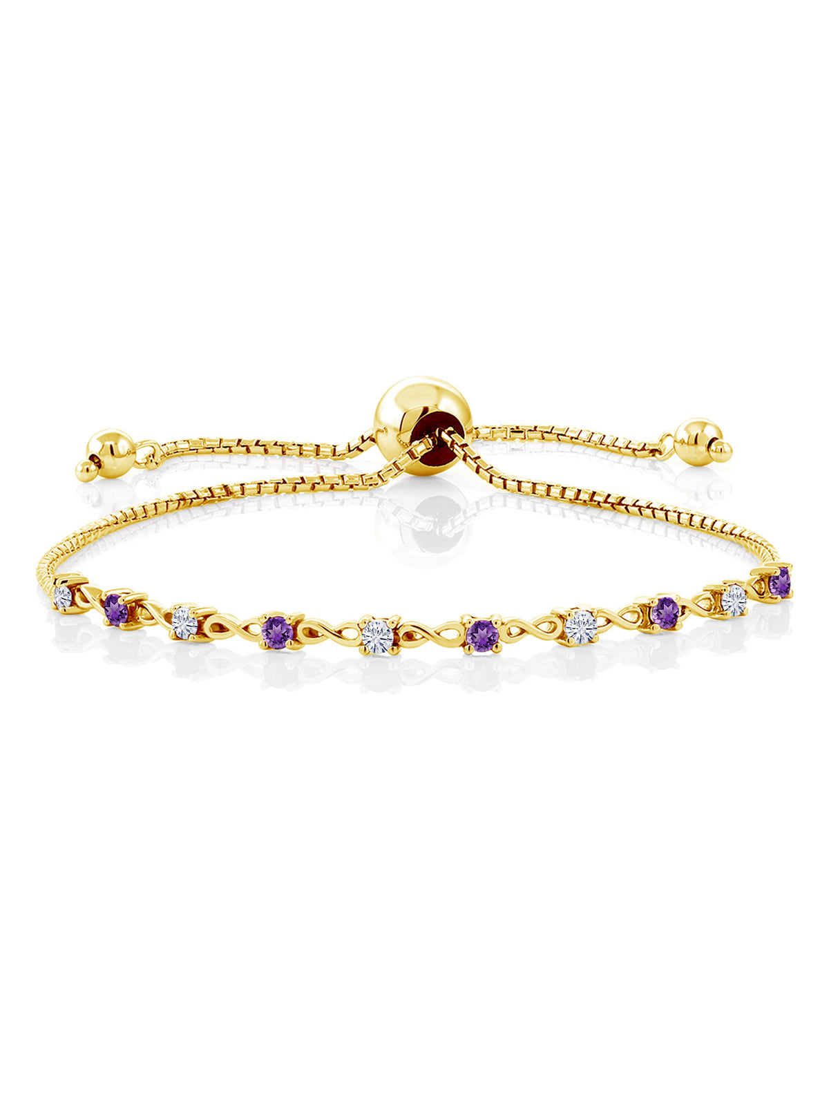 Purple Amethyst Bracelet with Moissanite (0.63 Cttw) X611