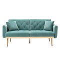 Mint Green Velvet 2-Seater Convertible Sofa Bed R365