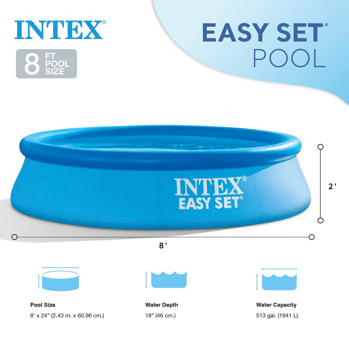 Blue Inflatable Swimming Pool B20648