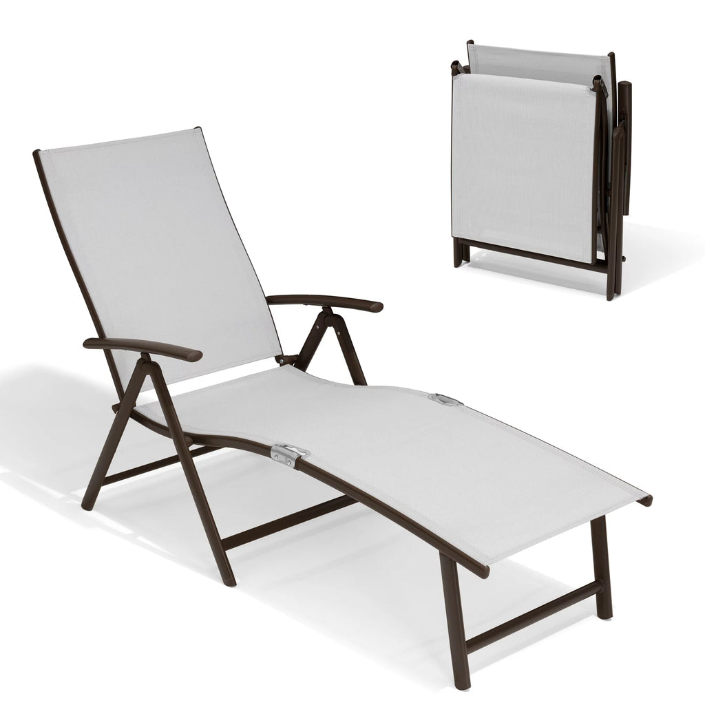 Light Gray Aluminum Outdoor Chaise Lounge I512