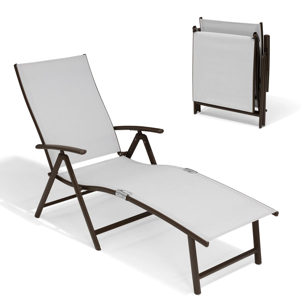 Light Gray Aluminum Outdoor Chaise Lounge I512