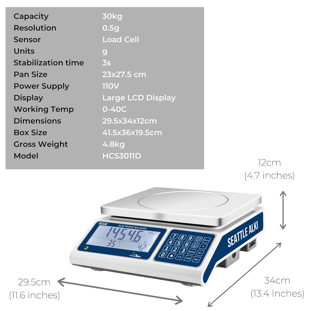Industrial Counting Scale with 30kg Capacity and 0.5g Accuracy Z55494