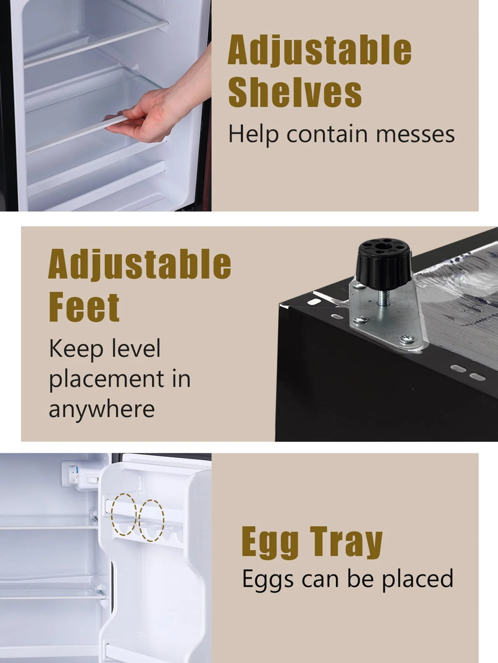3.5 Cu.ft Mini Fridge with 7 Level Thermostat V983