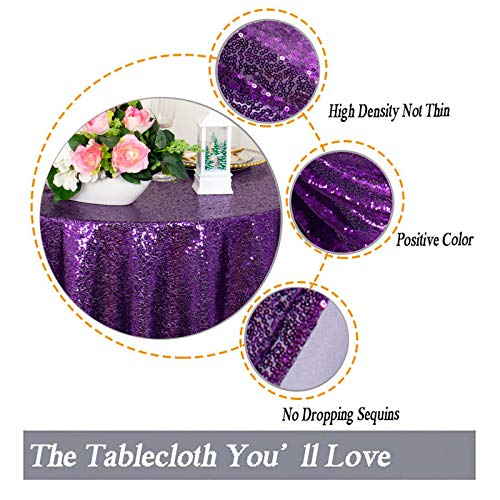 2 Pack 72x72 Inch Black Sequin Tablecloths K1674