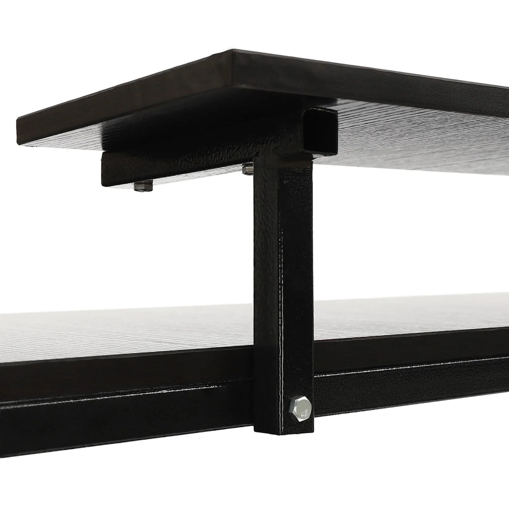 Rolling Laptop Desk Stand Up Workstation with 2 Shelves Adjustable Height S2205