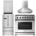 36 Inch Propane Gas Range, Range Hood, Refrigerator, Dishwasher V477