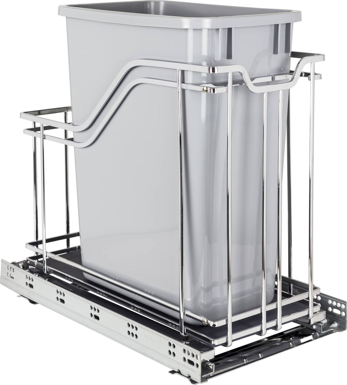 Polished Chrome Metal Trashcan O887728
