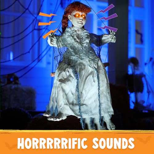 Hanging Halloween Decorations with Sound and Light Up Eyes A10048