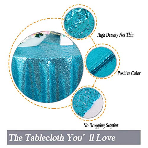 2 Pack 72x72 Inch Black Sequin Tablecloths K1674