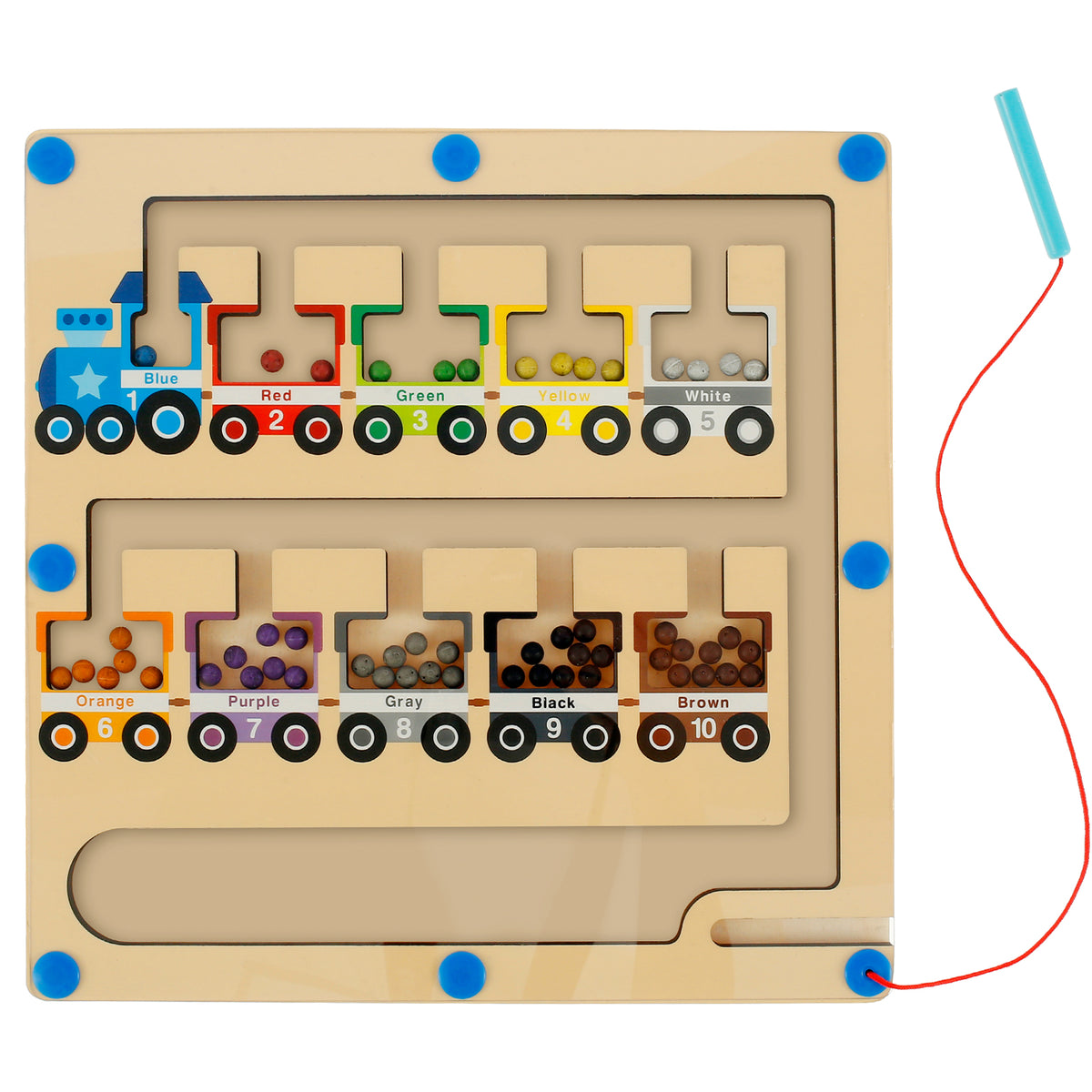 Magnetic Color and Number Maze Wooden Magnet Board Toy Q76244