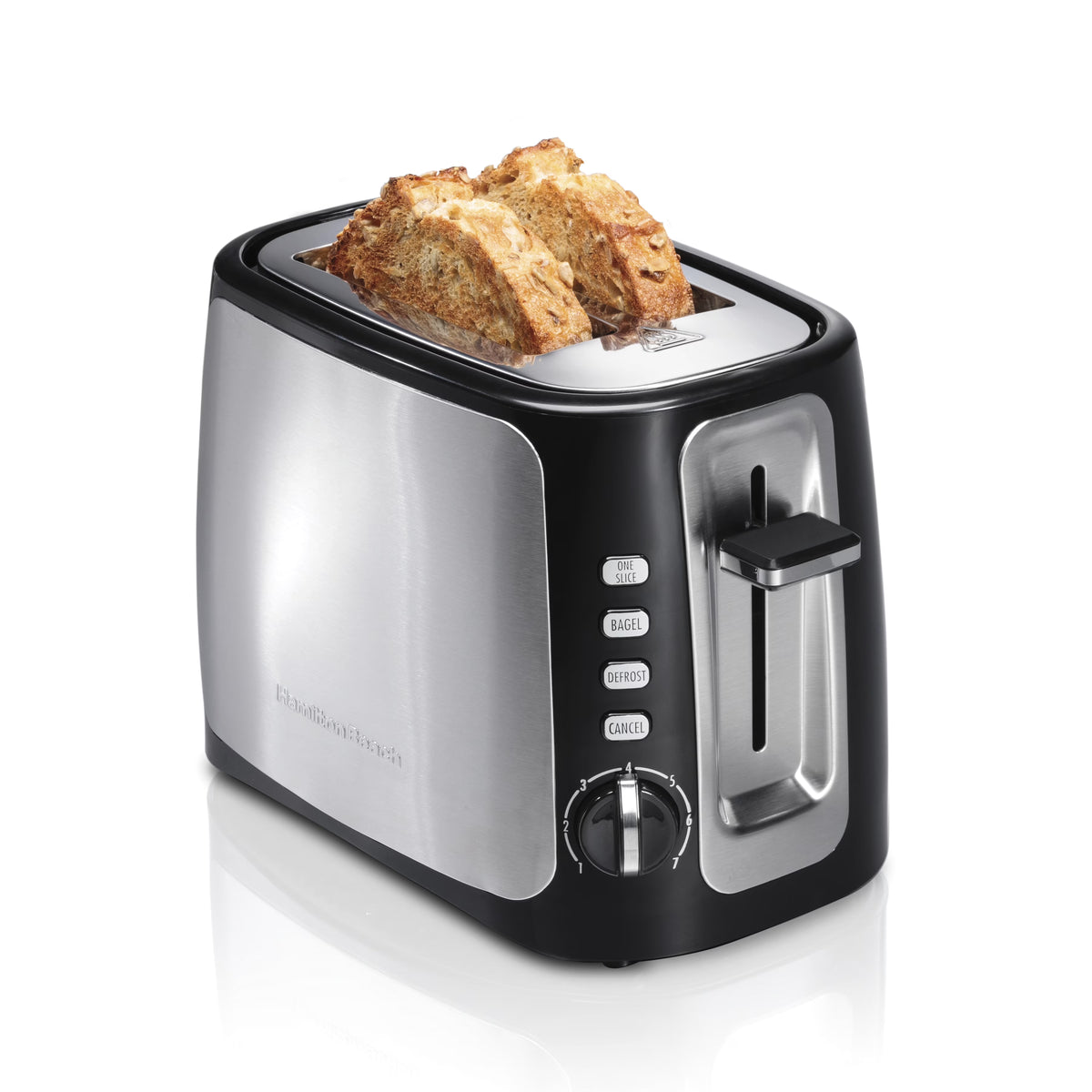 2 Slice Toaster with Toast Boost, Black with Stainless Steel Accents C734968