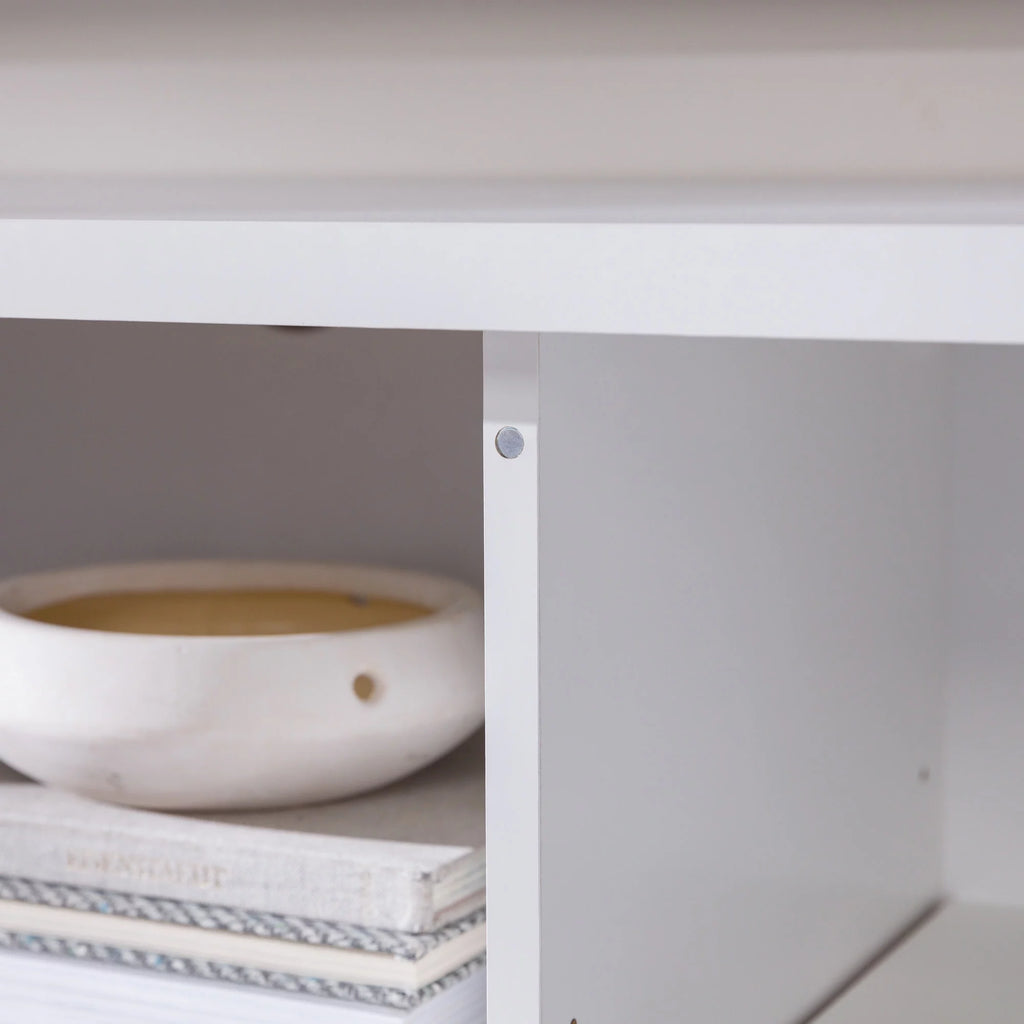 White Grooved-Door TV Stand M183014