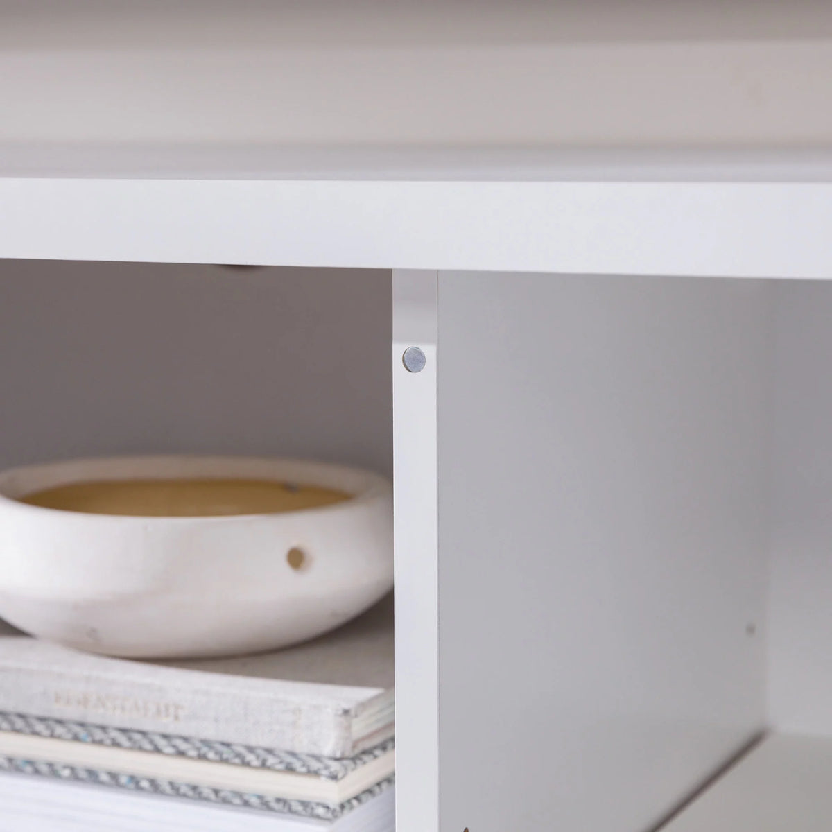 White Grooved-Door TV Stand M183014