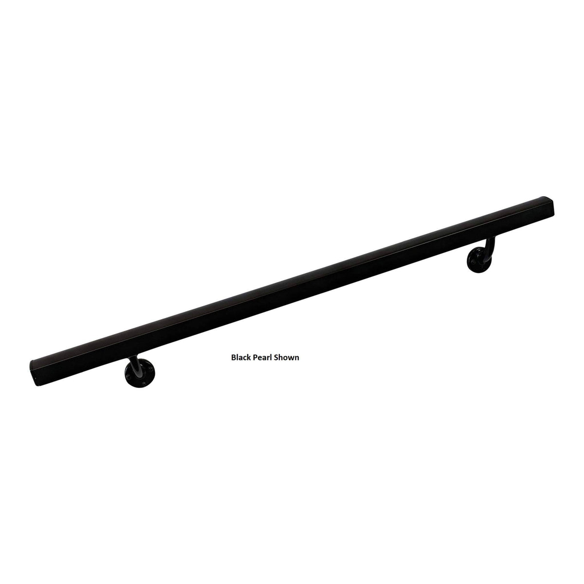 Aluminum Wall Handrail with Mounts, 6& Length, Gloss White W133