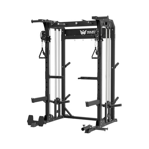 Multi-Functional Power Rack 1600lbs Capacity Squat Rack with Dual Pulley System M40457