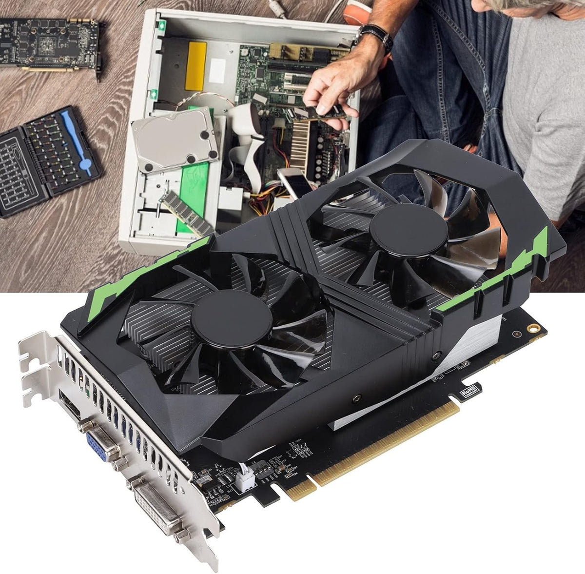 4GB DDR5 Dual Fan Computer Graphics Card Z4147