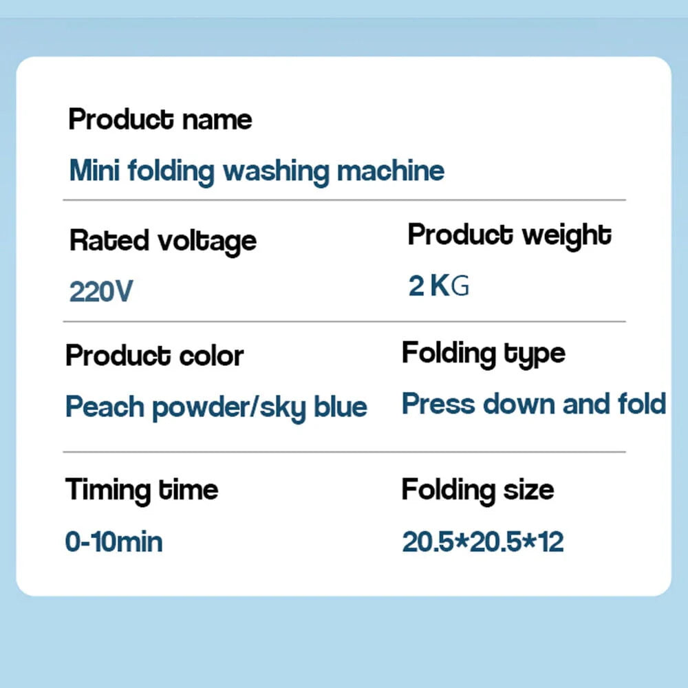 Mini Folding Portable Washing Machine with Dryer Bucket Blue R11759