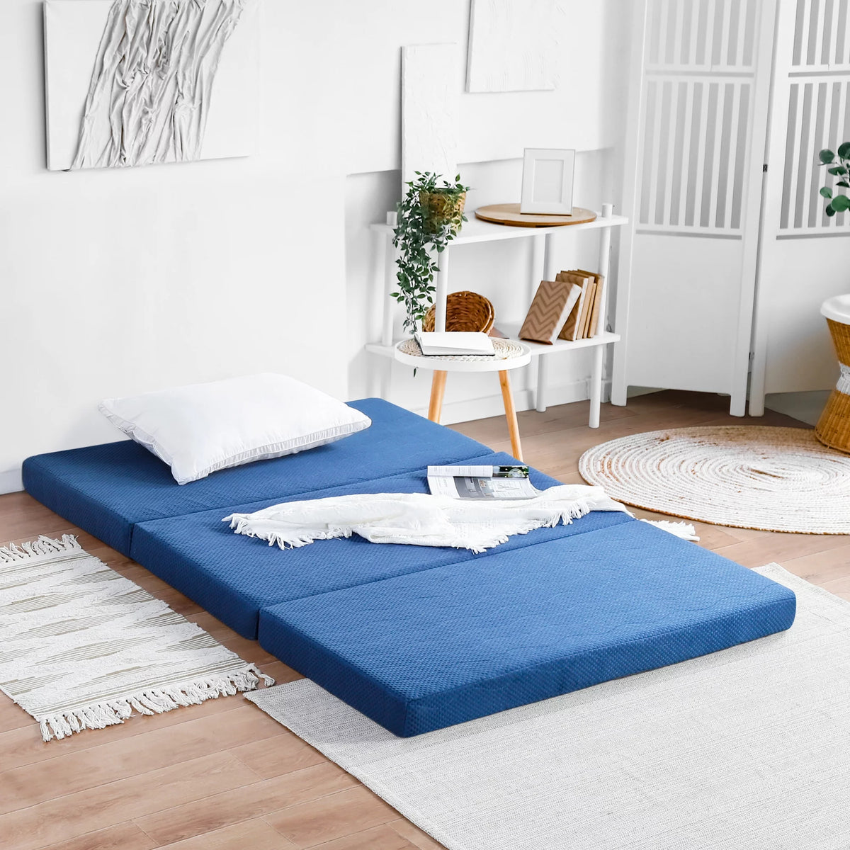 4'' Blue Narrow Twin Memory Foam Mattress H187