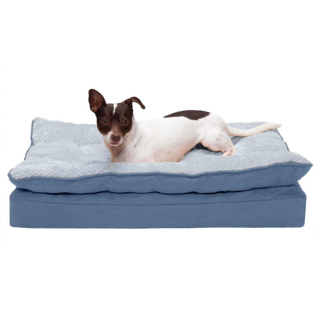 Mink Fur & Suede Pillow-Top Orthopedic Dog Bed Y44860