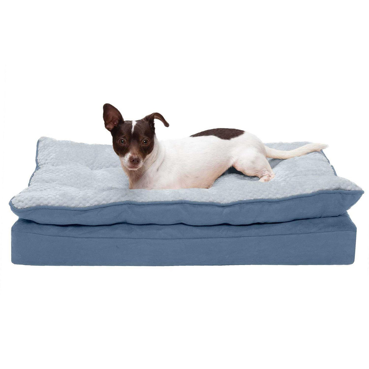 Mink Fur & Suede Pillow-Top Orthopedic Dog Bed Y44860