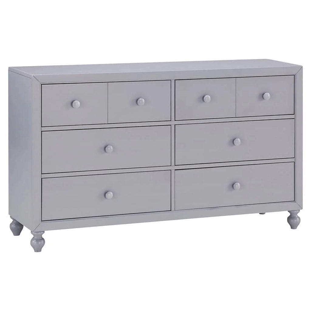 Gray 6 Dovetail Drawers Modern Wood Dresser I445307