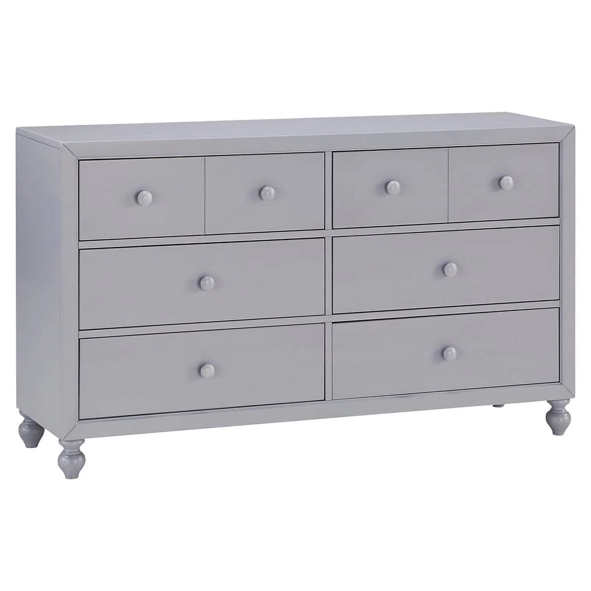 Gray 6 Dovetail Drawers Modern Wood Dresser I445307