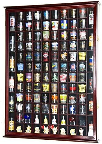 Oak Shot Glass Display Case with Lockable Door G192